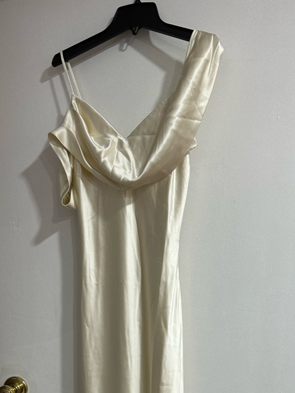 Reformation Ronda Ivory One-Shoulder Silk Draped Gown Dress Wedding - Picture 7 of 12